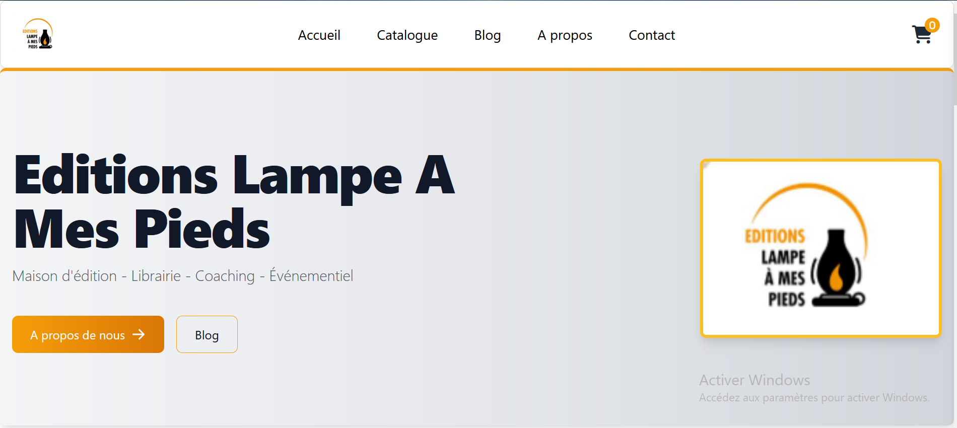 Capture d'écran de la page d'accueil de Édition Lampe à mes pieds